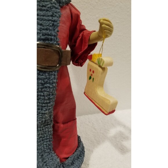 Vtg Clothtique Possible Dreams Father Christmas w Wooden Boot Santa 10" tall - Picture 6 of 8